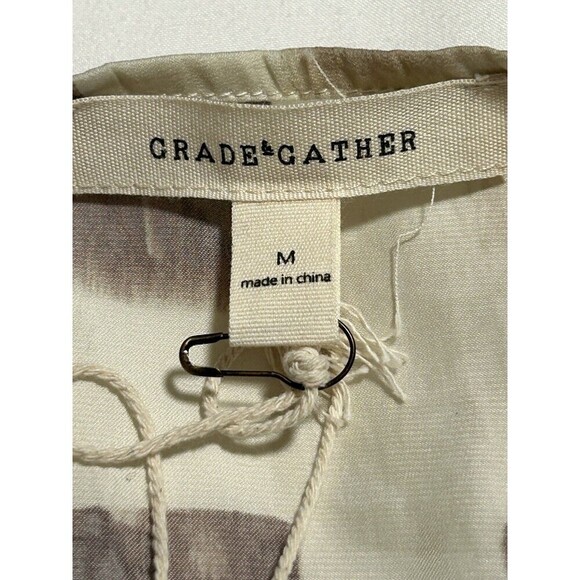 Grade + Gather - Satin Check Boxy Dress Wisteria Size Medium - Picture 6 of 9